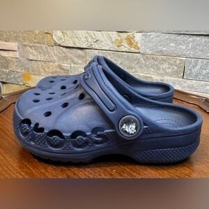 Crocs Kids Sz 9 Baya Clogs Navy blue Mules Water Pool Beach Slides Slip-on Shoes